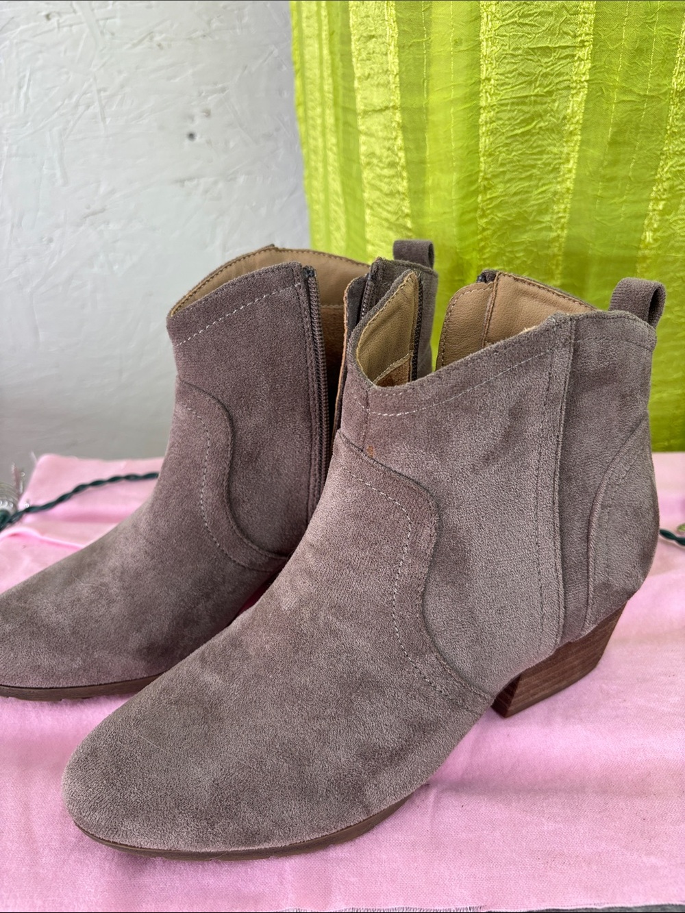 Corky’s by Matisse Taupe Suede Ankle Booties